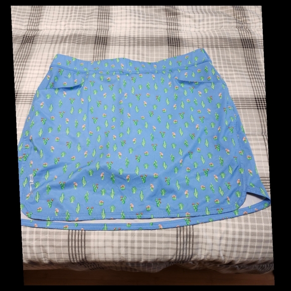 Ralph Lauren RLX Pull On Golf Skirt with Built in Shorts Blue Cactus Size Large - Picture 5 of 9